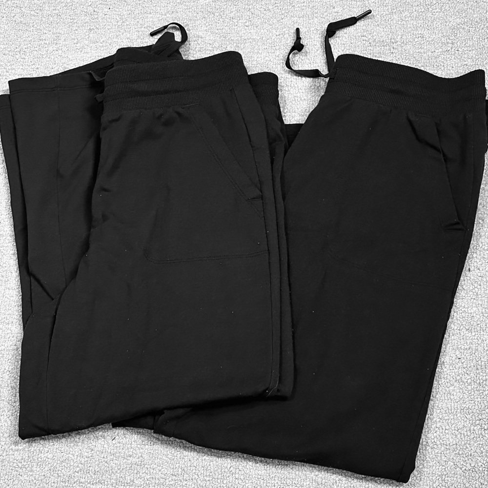 Set of 2 Athletic Works black lounge / comfy pj Pants size small (4/6), wide leg